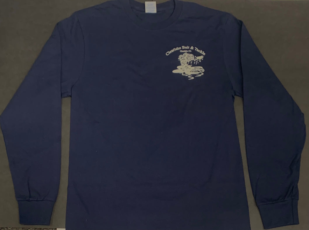 Clearlake Bait & Tackle Long Tee-Navy