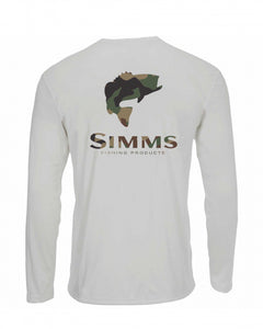 Simms M’s Solar Tech Tee LS Bass Logo-Sterling CX Camo