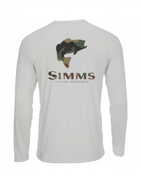 Simms M’s Solar Tech Tee LS Bass Logo-Sterling CX Camo