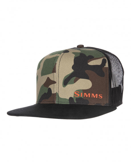 Simms CX Flat Brim Cap - Woodland Camo