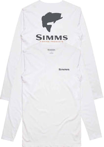 Simms Bass Logo LS Tech Tee-White