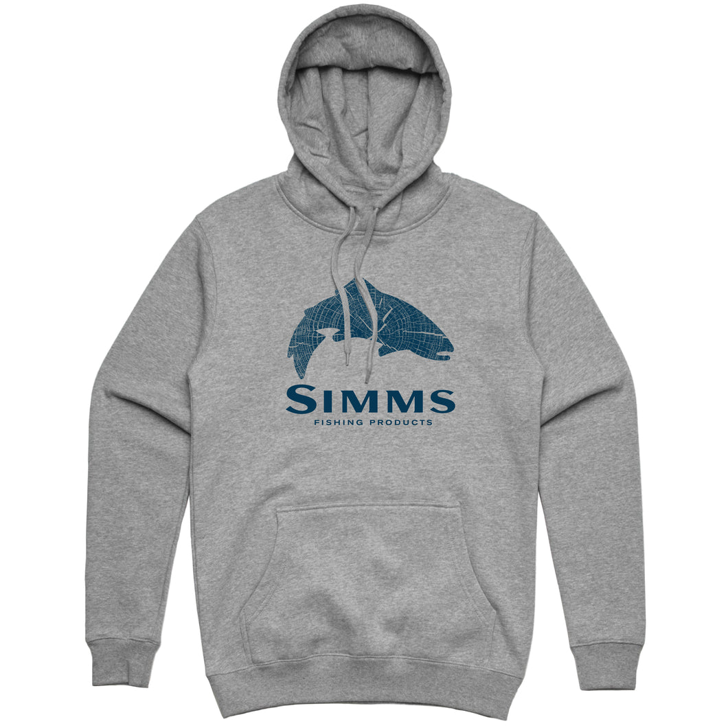 Simms M’s Wood Trout Fill Hoody-Grey Heather