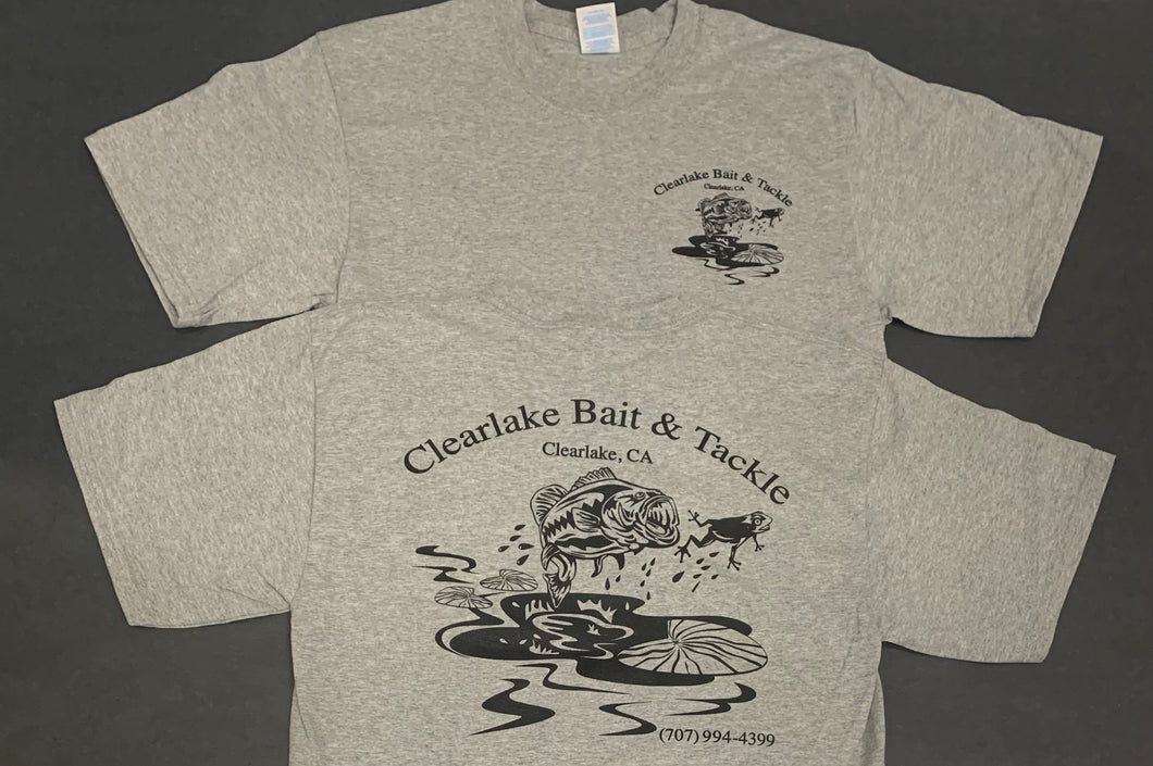 Clearlake Bait & Tackle Short Tee-Grey