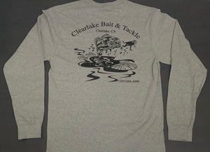 Clearlake Bait & Tackle Long Tee-Grey